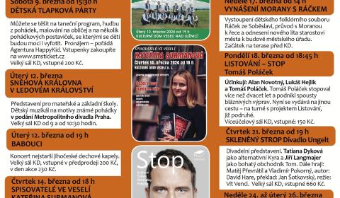 Program Kulturního domu Veselí nad Lužnicí - březen 2024