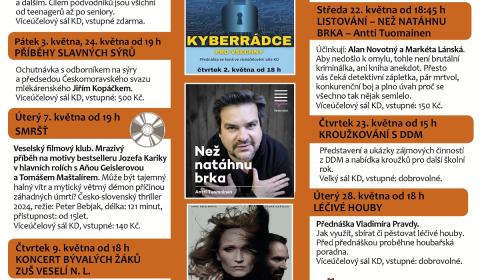 Program Kulturního domu Veselí nad Lužnicí - květen 2024