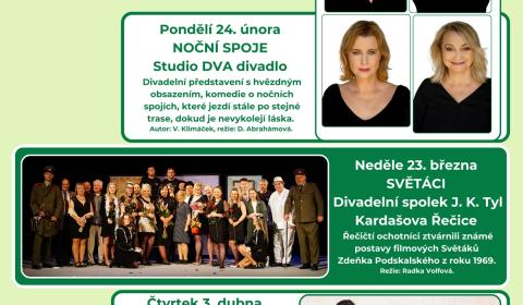 Divadelní předplatné jaro 2025 Kulturní dům Veselí nad Lužnicí 
