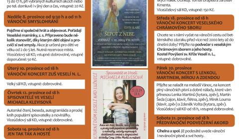 Program Kulturního domu Veselí nad Lužnicí - prosinec 2024
