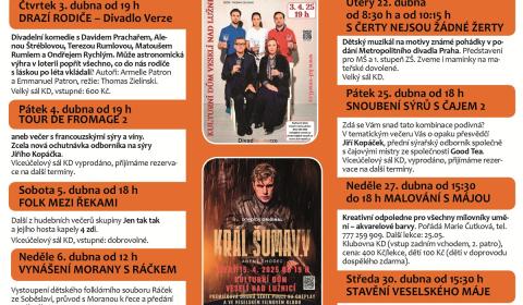 Program Kulturního domu Veselí nad Lužnicí - duben 2025