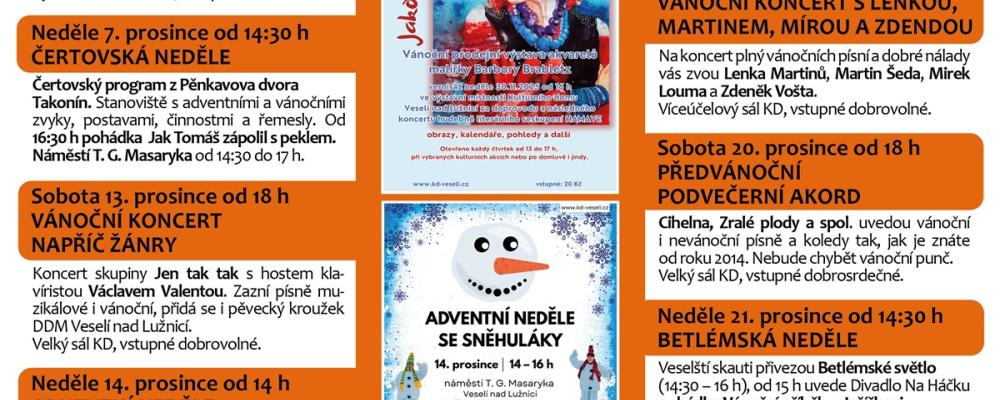 Program Kulturního domu Veselí nad Lužnicí - prosinec 2025